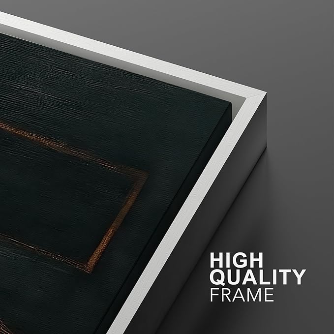 SIGNWIN Framed Wall Art Print Set Dark Geometric Abstract Modern Minimalist Shapes Illustrations Modern Art Rustic Relax/Calm Multicolor for Living Room, Bedroom, Office - 24"x36"x2 WHITE