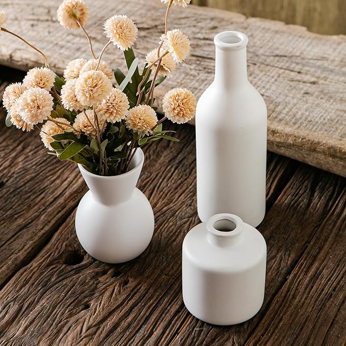Modern Vases for Home Decor, Artificial Fake Flowers with Vase, Ceramic Vase for Centerpieces