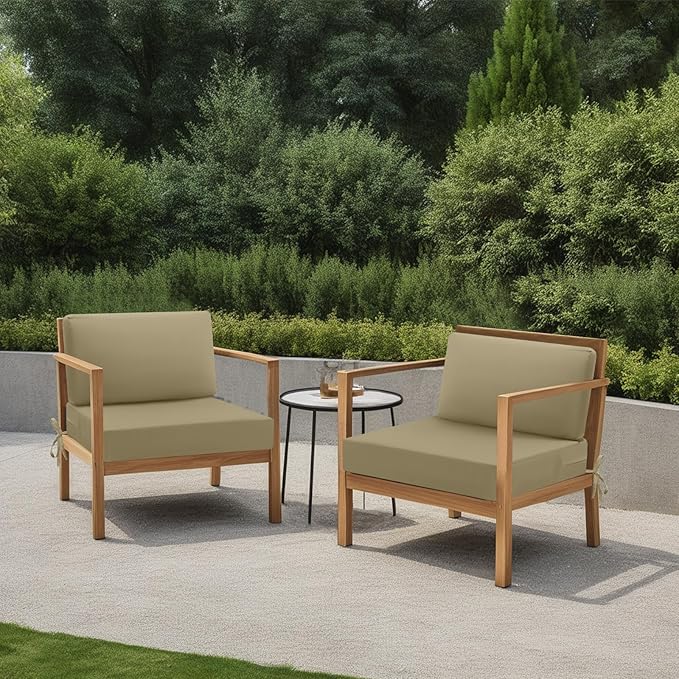 idee-home Outdoor Cushions for Patio Furniture, Outdoor Seat Cushion, Waterproof Hampton Bay Deep Seat Replacement Couch Chair Cushions for Garden Lawn Backyard Deck, 28.5 x 28.5