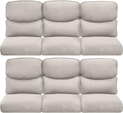 22x25/22x24 Outdoor Furniture Cushions Set of 6 - Comfortable Patio Chair Cushion for Rattan Wicker Dining Rocking Swivel Chairs Loveseat Couch L-Shape Sectional Sofa - Beige/Smile