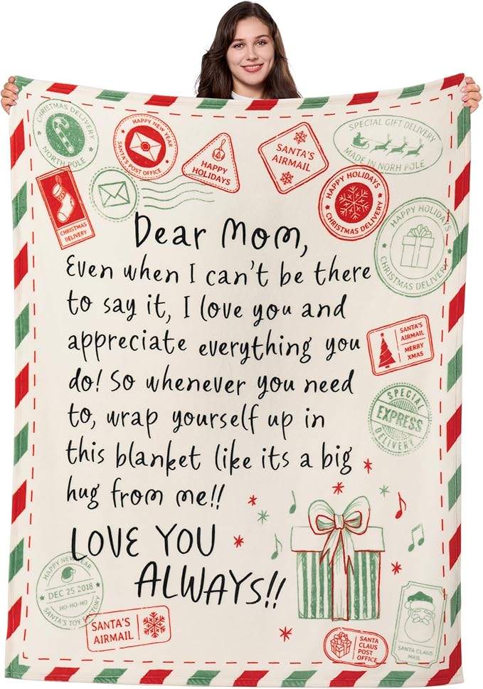 Joiedomi Birthday Gifts for Mom Soft Flannel Mom Blanket for Women Wife Grandma Mothers Day Anniversary Present from Daughter Son 50" x 60" Green