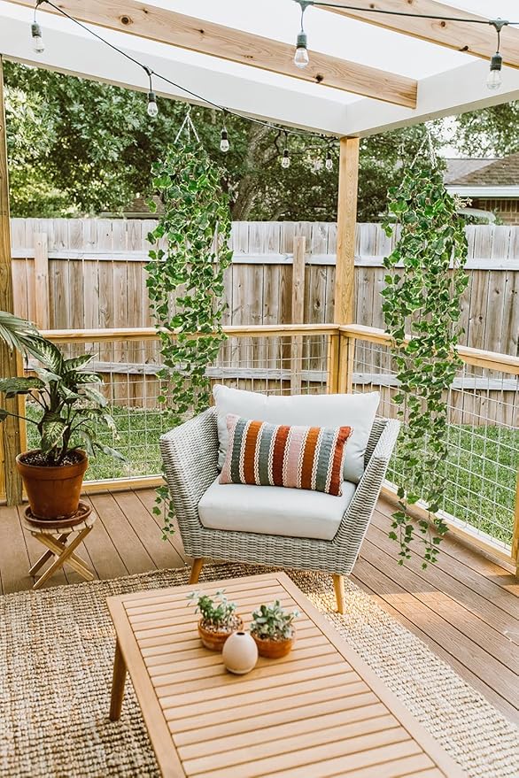 Hollyone Artificial Hanging Plants 6FT Fake Ivy Vine Faux Ivy Leaves Hanging Plant Greenery for Wall House Room Patio Indoor Outdoor Home Shelf Office Wedding Decor