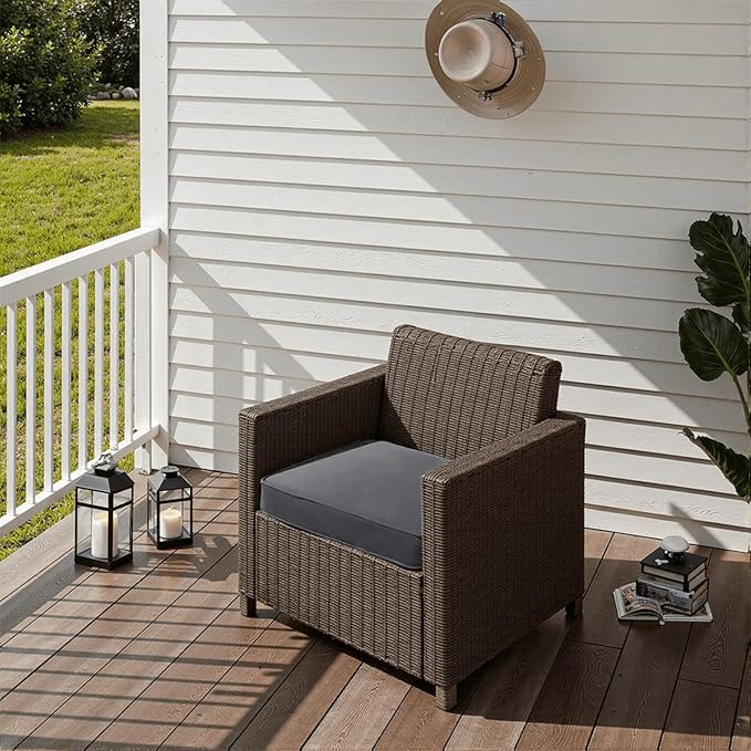 Outdoor Chair Cushions 19 x 19 x 3 Inch, Waterproof & Fade Resistant Patio Seat Cushion for Furniture with Handle and Ties, Thick Seating Pads for Outside Sofa Couch Set of 2, Grey