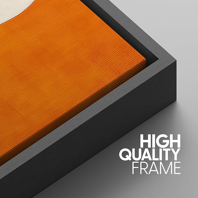 SIGNWIN Framed Wall Art Print Set Modern Abstract Orange Geometric Mid-Century Minimalist Photography Modern Art Minimalist Closeup Dramatic for Living Room, Bedroom, Offic - 24"x36"x3 BLACK