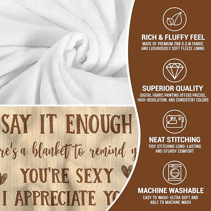 Couple Gifts for Girlfriend Boyfriend - Soft Fleece Throw Blankets 60x80 in - Wedding Anniversary Birthday Gifts for Him Her Husband Wife Women Men, I Love You Blanket