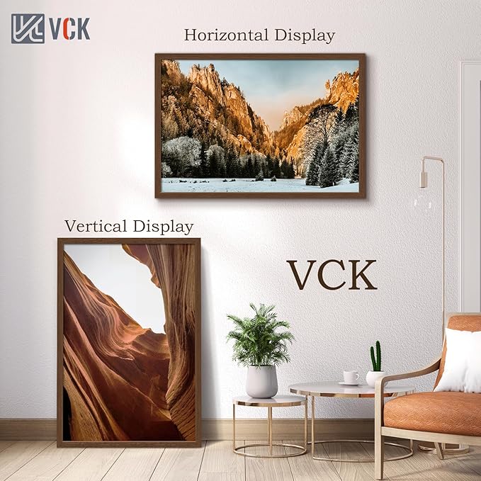 VCK 27x40 Brown Poster Frame 5 Pack, Wood Picture Frame with Exclusive Wood Grain, Wall Hanging