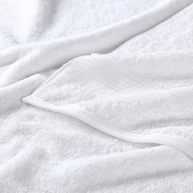 Superior Egyptian Cotton 8-Piece Towel Set, Assorted Towels for Home Bathroom, Guest Bath Decor Essentials, Includes 2 Bath, 4 Hand, 2 Face Towels/Washcloths, Quick Dry, Absorbent, White
