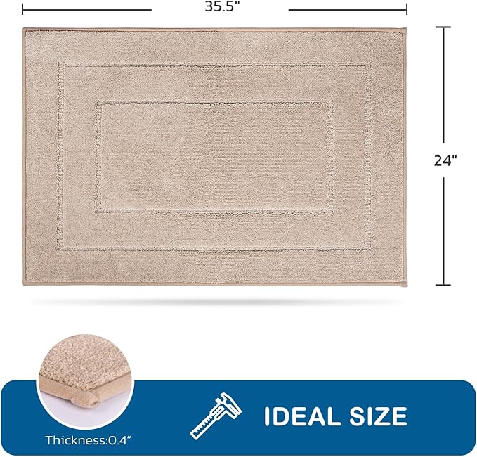 PURRUGS Machine Washable Kitchen Rug 24" x 35.5", Non-Slip/Skid Kitchen Runner Rugs & Floor Mats, Super Absorbent Soft Standing Mats for Kitchen, Sink & Laundry, Beige
