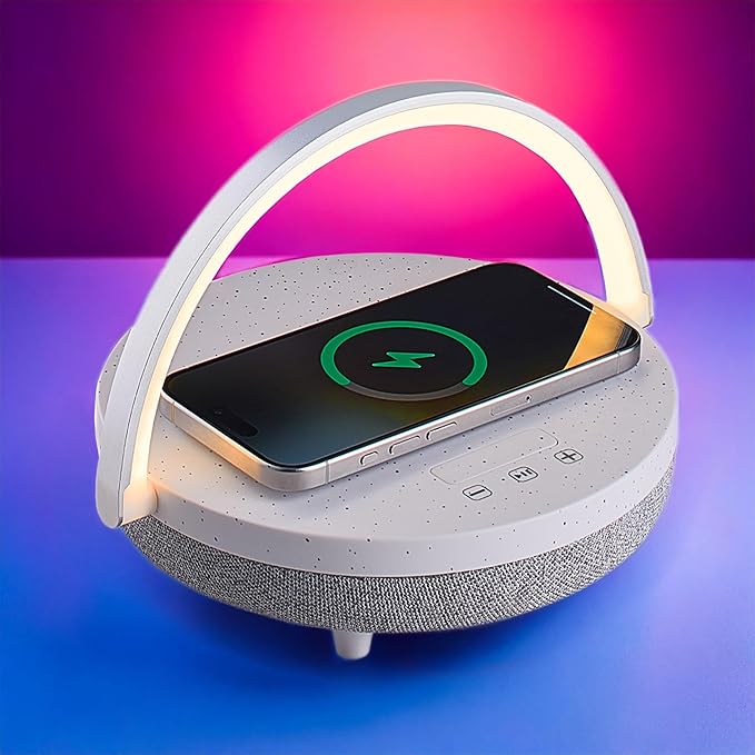 Bedside Lamp with Wireless Charger, 6 in 1 Touch Bedside Lamp, Portable Bluetooth Speaker, Birthday Gifts for Women, Gift for Her, Mom, Dad, Mens Gifts for Birthday Unique