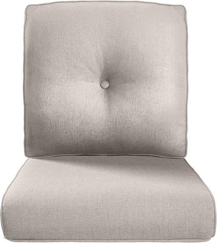 22x25/22x24 Outdoor Replacement Cushions - 1 Set High Back Deep Seat Patio Furniture Cushion for Wicker Dining Swivel Rocking Chairs Rattan Loveseat Couch Sectional Sofa - Beige/Button