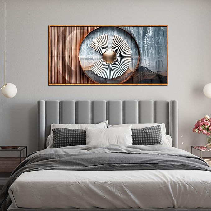 Minimalist Canvas Wall Art for Living Room Large Size - Abstract Art Wall Decor for Office - Wooden Framed Wall Art for Bedroom Size 29" x 59"