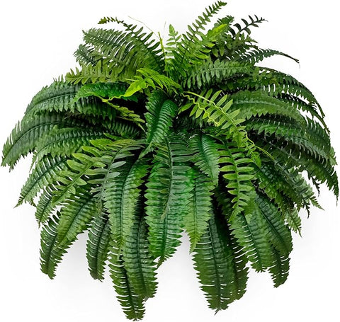 Single Silky Artificial Boston Fern Bush, 48Inch Artificial Plants, Suitable for Decorating Office, Patio, Living Room Faux Greenery, 88Branches…