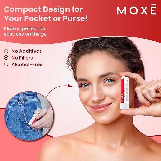 MOXE Blaze Nasal Stick | Calming Comfort + Mental Balance | Thieves Oil Inhaler Provides Soothing Spicy Sensation | Aromatherapy Inhaler with 100% Pure Essential Oils, Frankincense (1 Pack)