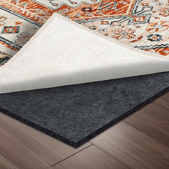 100% Waterproof Rug pad, 5x7 ft Area Rug Non-Slip Rug Pads, 1/4" Thick Carpet Pads for All Floors and finishes, Felt pad for Hardwood Floors, Keep Carpets in Place Soft and Secure