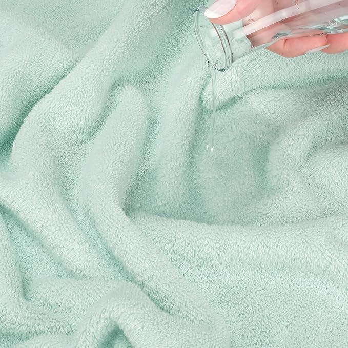 American Soft Linen Salem Washcloth Sets, 4 Piece Luxury 600 GSM 100% Cotton Washcloths for Bathroom, 13x13 inches Washrags Premium Quality Hand Face Towels, Mint