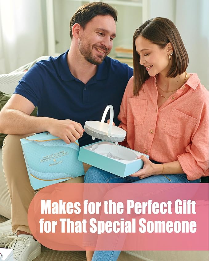 Bedside Lamp with Wireless Charger, 6 in 1 Touch Bedside Lamp, Portable Bluetooth Speaker, Birthday Gifts for Women, Gift for Her, Mom, Dad, Mens Gifts for Birthday Unique