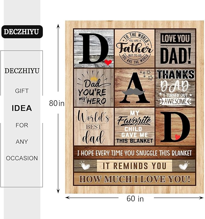 Gifts for Dad from Daughter Son - Fathers Day Dad Gifts for Birthday Valentines Day Christmas - Fathers Gift Ideas - 60"x80" Soft Flannel Blanket Gifts for Him Anniversary