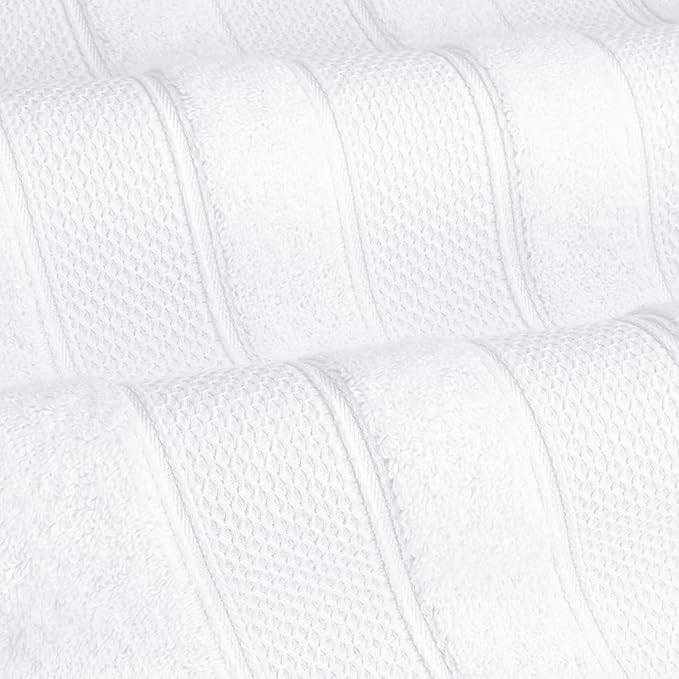 American Soft Linen Salem 100% Cotton Turkish 4 Piece Bath Towels for Bathroom, 600 GSM Soft Absorbent Quick Dry Bath Towel Set, White