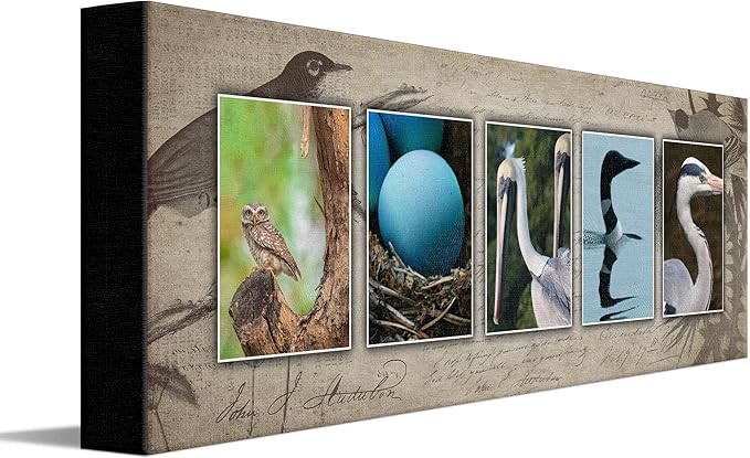 Personal-Prints BIRD WATCHING or Birdwatching Personalized Name Art Décor Gift | Customized Name Art Present for a Birdwatcher (6"x18" Stretched Canvas)