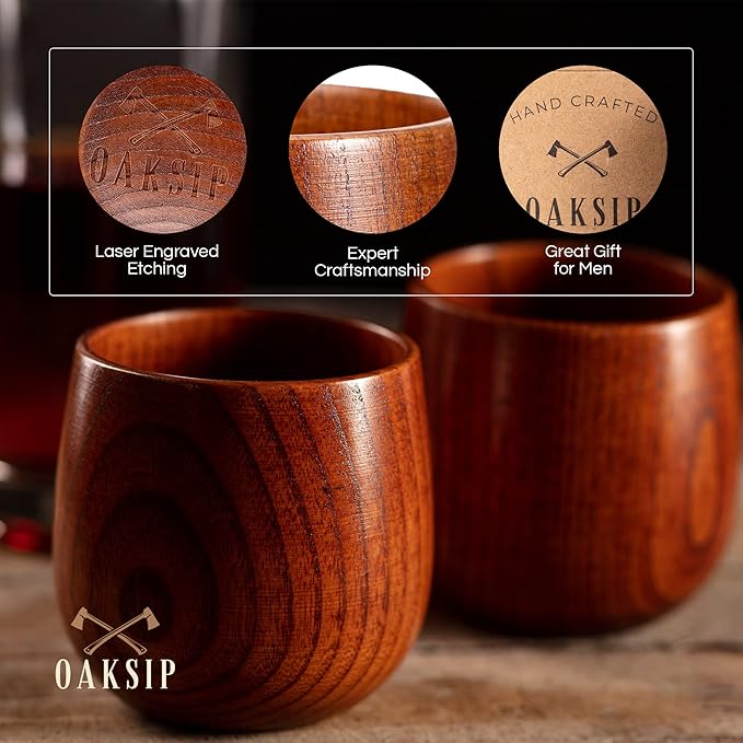 The Original Wooden Bourbon Drinking Glass Bourbon Gifts for Men | Wooden Old Fashioned Glass | Great Whiskey Gifts for Husband, Dad, or Brother | Perfect Present For Men Who Have Everything