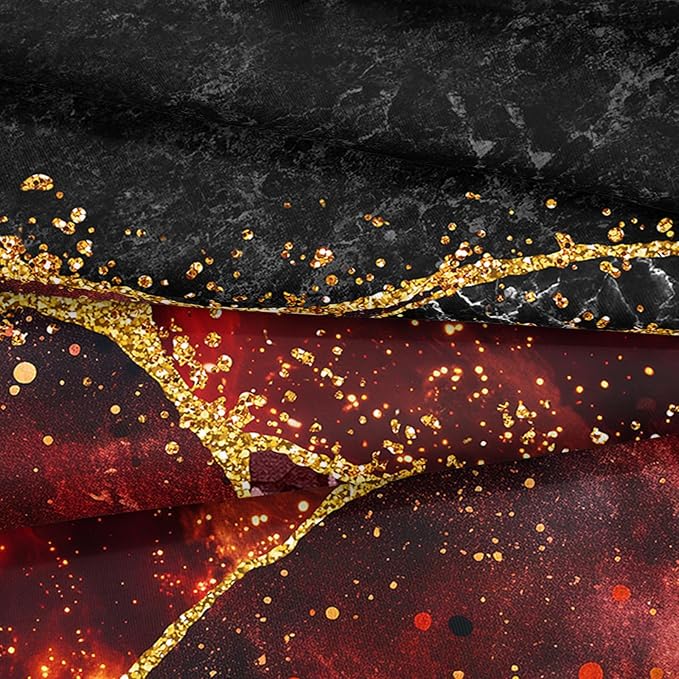 Red Black Comforter Set Black Gold Marble Bedding Set King Size Burgundy Dark Red Gothic Hippie Comforter Watercolor Retro Bedding Comforter