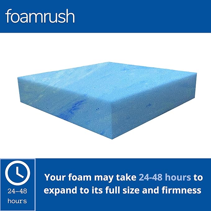 FoamRush 2" x 26" x 32" Gel Memory Foam Only Insert, Square Pad, Memory Foam Topper, Seat Cushion Replacement, Upholstery Foam, Pet Bed Memory Foam, Wheelchair Seat Cushion, Made in USA