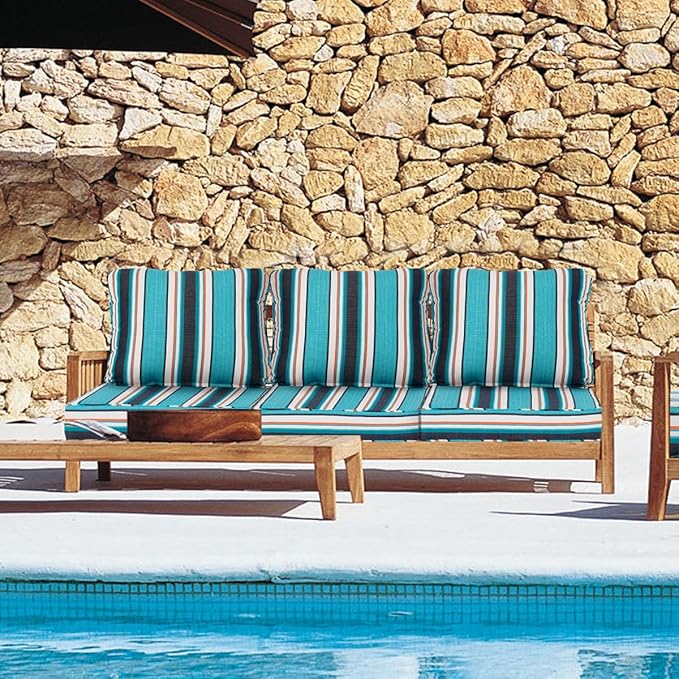 Sundale Outdoor Sunbrella Deep Seat Cushions, Patio Acrylic Sectional Sofa Couches Cushion and Pillow, Water-Resistant Furniture Replacement Cushions, 23 x 26 x 4 inches - Token Surfside