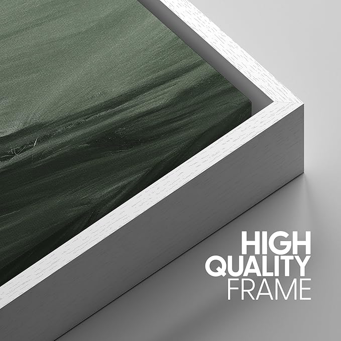 SIGNWIN Framed Canvas Print Wall Art Set Rolling Green Mountain Hill Environment Nature Wilderness Photography Modern Art Chic Landscape for Living Room, Bedroom, Office - 24"x36"x3 White