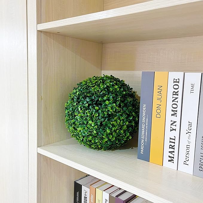 Sunnyglade 2 PCS 10 inch 4 Layers Artificial Plant Topiary Ball Faux Boxwood Decorative Balls for Backyard, Balcony,Garden, Wedding and Home Décor (10 inch)