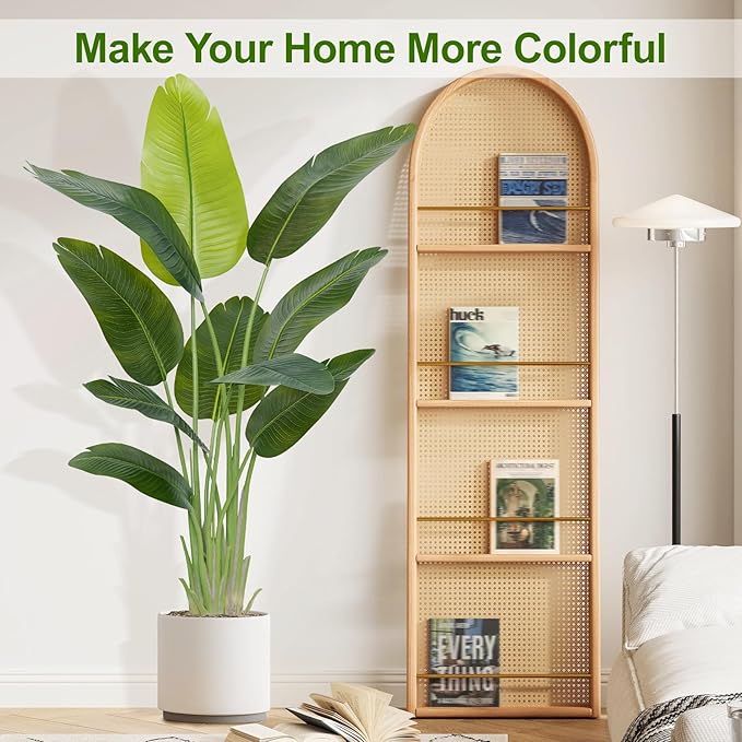 Lifelike Bird of Paradise Artificial Plant,5ft Faux Banana Leaf Tree with 10 Trunks - Perfect Indoor Silk Floor Plant for Home Decor in Living Room, Office, and Bedroom (Set of 2)