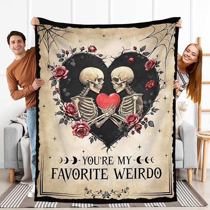GEEMBI Anniversary Couples Gifts for Women Men - Fleece Throw Blanket for Couch Bed 50x60 in - Wedding Anniversary Halloween Christmas Birthday Gifts for Boyfriend Girlfriend Her Him Wife Husband