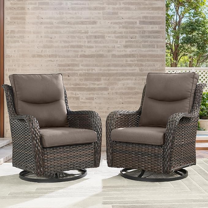 Outdoor Chair Cushions Set - 22 x 25 Inch Fade Resistant Patio Chair Cushions Outdoor Seat Cushions for Patio Furniture Chair Sofa Couch-Grey