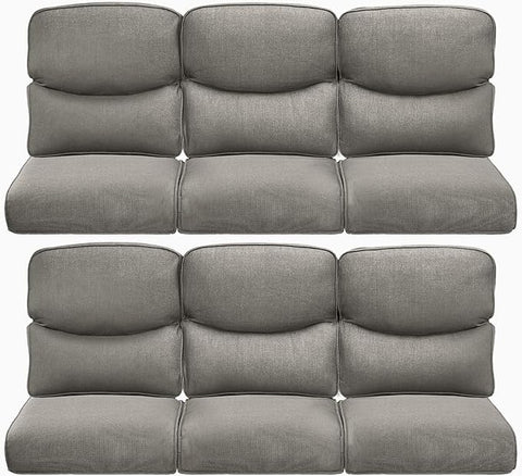 22x25/22x24 Outdoor Furniture Cushions Set of 6 - Comfortable Patio Chair Cushion for Rattan Wicker Dining Rocking Swivel Chairs Loveseat Couch L-Shape Sectional Sofa - Grey/Smile