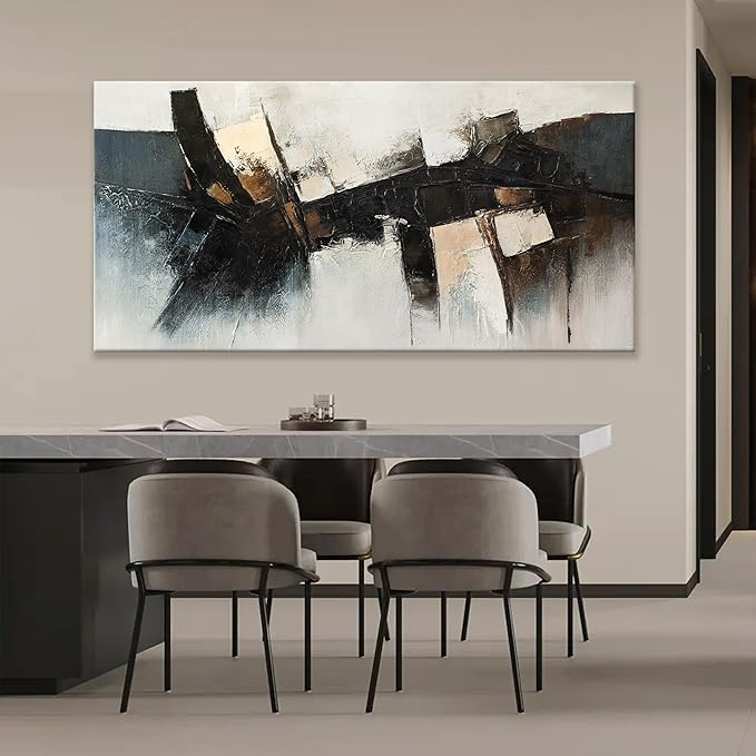 TAIJXAGSG Large Abstract Wall Art For Living Room Prints Artwork Abstract Canvas Art Wall Decor Black Wall Art Modern Painting Print Picture For Hotel Office Home Artwork 29x58 Inch