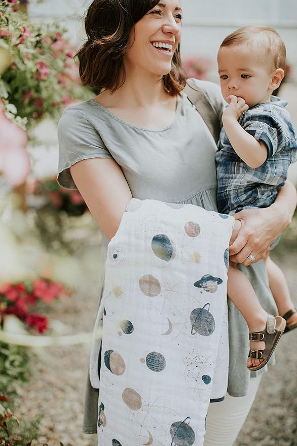 Little Unicorn Original Premium Cotton Quilt | Multi-Layered & Extra-Soft Muslin Fabric |for Babies & Toddlers (Planetary)