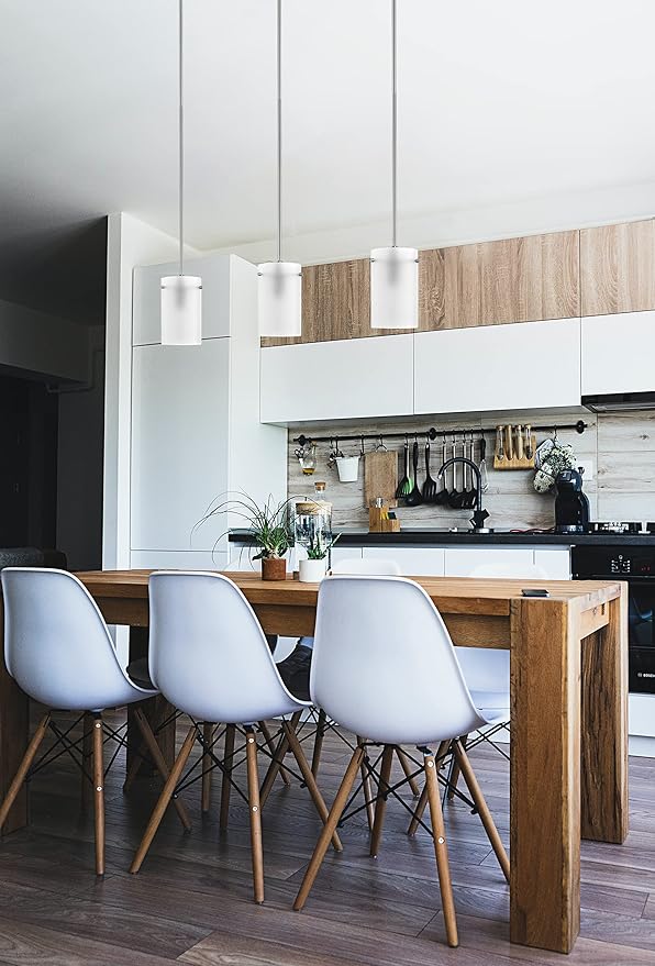Linea di Liara Effimero Modern Brushed Nickel Pendant Light Fixtures Over Kitchen Island Sink Lighting Ceiling Hanging Farmhouse Mini Metal Industrial Pendant Lighting Medium Frosted Glass Shade
