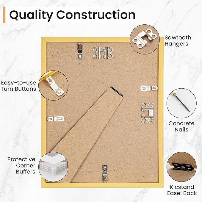 8x10 inch Picture Frame, 8x10 Photo Frames with 5x7 Removable Mat - High Definition Plexiglass - Vertical and Horizontal Display - Wall Hanging Frame - Walnut Color, 12 Pack