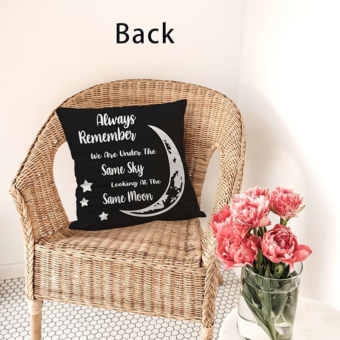 Sufamb Hug This Pillow Until You Can Hug Me Reversible Decor Throw Pillow Case Decor for Home Bedroom, 20'' x 20'' Black Pillow case,Gift Wife,Husband,Wedding Anniversary,Long Distance Relationship