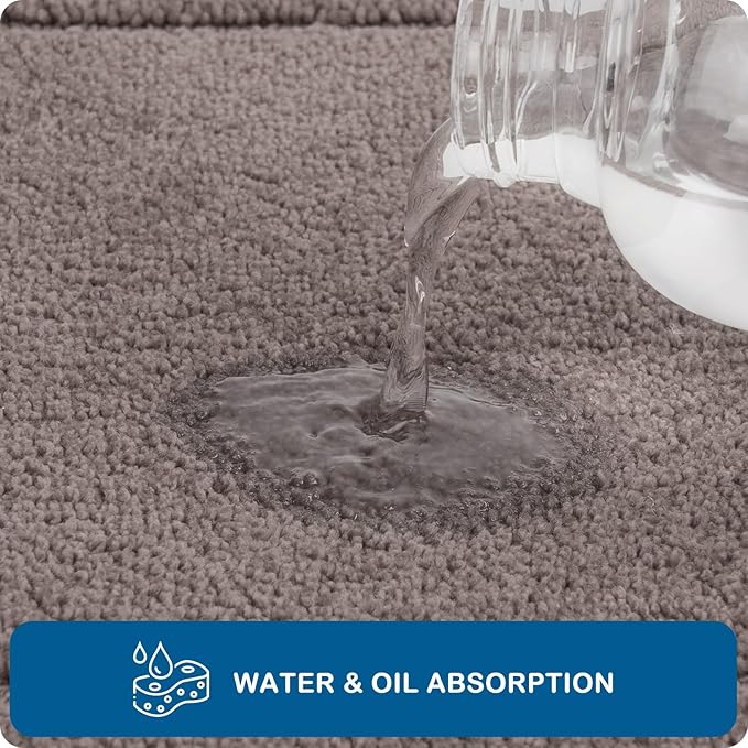 PURRUGS Machine Washable Kitchen Rug 24" x 59", Non-Slip/Skid Hallway Runner Rug, Super Absorbent Soft Area Rug for Kitchen, Hallway & Laundry, Grayish Brown