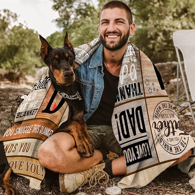 Gifts for Dad from Daughter Son - Fathers Day Dad Gifts for Birthday Valentines Day Christmas - Fathers Gift Ideas - 60"x50" Soft Flannel Blanket Gifts for Him Anniversary