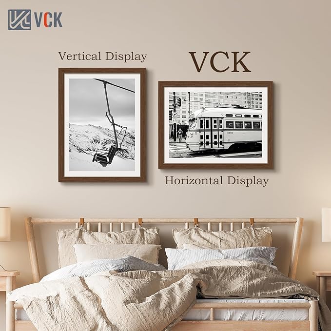 VCK 18x24 Poster Frame 5 Pack, Brown Wood Picture Frame with Exclusive Wood Grain, Wall Hanging