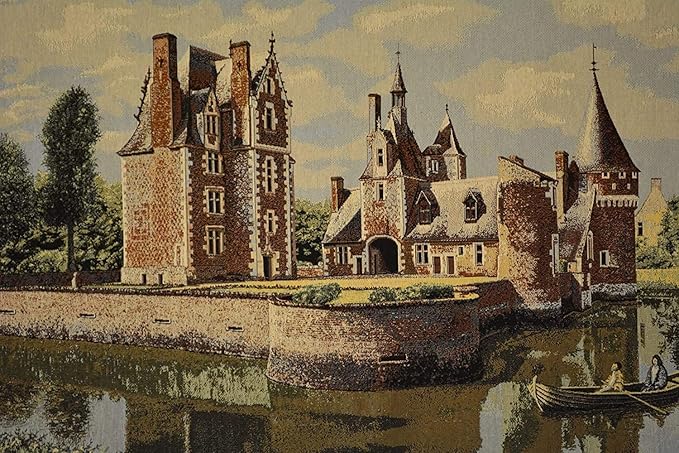 Tache Victorian Style Chateau du Moulin Woven Tapestry Wall Hanging 28 x 41 inch Fine Art Home Decor with Hanging Loops