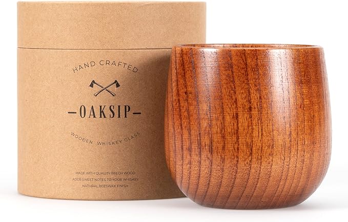 The Original Wooden Bourbon Drinking Glass Bourbon Gifts for Men | Wooden Old Fashioned Glass | Great Whiskey Gifts for Husband, Dad, or Brother | Perfect Present For Men Who Have Everything