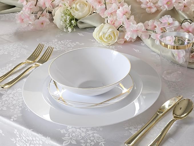 " OCCASIONS " 120 pcs Chargers pack Wedding Party 12'' Disposable Plastic Charger Plates/Chargers (Plain White)