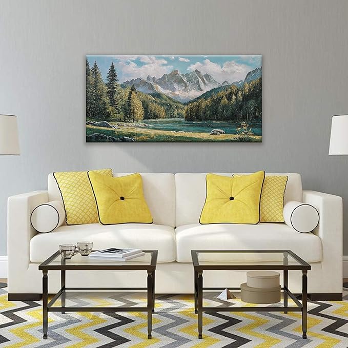 Tsomzxng Canvas Wall Art Decor Prints Natural Modern Wall Art Landscape Wall Decorations Mountain Wilderness Artwork Pictures For Bedroom Kitchen Office Apartment Decorations 20"×40"