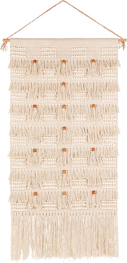 Mark&Day Wall Hanging, Trofaiach Coastal Farmhouse Beige Tapestry Wall Hanging for Living Room, Bedroom, Office or Kitchen (48"H x 24"W)