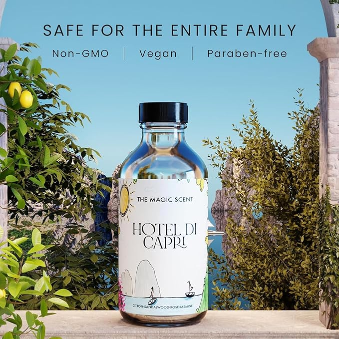 Hotel Di Capri Hotel Scent Diffuser Oil - Cold-Air & Ultrasonic Fragrance Oil for Diffuser Inspired by Capri, Italy - Essential Oils for Diffusers Aromatherapy - 4 fl oz, 120 mL