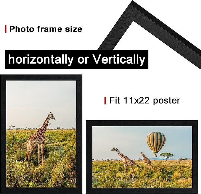 11x22 Picture Frame 3 Pack- Newspaper Frame for Assorted Media and News Articles-11x22 Wooden Frame with Plexiglass,Decorate Home and Office with Large Paintings -Fits Most Standard Newspapers