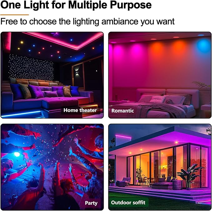 Recessed Lighting 4 Inch RGBCW Color Changing 12W LED Downlights with Junction Box,1080Lumens Canless LED Recessed Ceiling Lights Dimmable by Remote Control, Dual Memory,Timer,Delayed Off, ETL,6 Pack