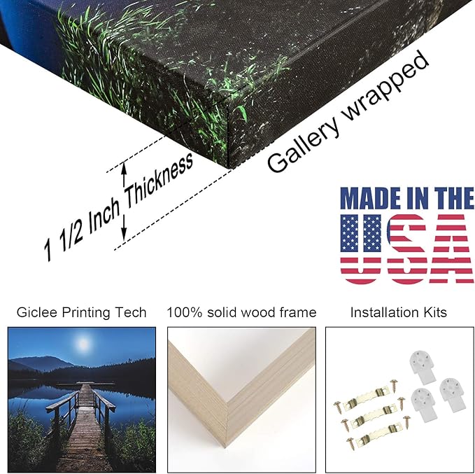 Looife Custom Canvas Wall Art from Your Photo 40x28 inch Frame Personalized Picture Prints Decor Wrapped Canvas Poster for Room Decoration Ready to Hang